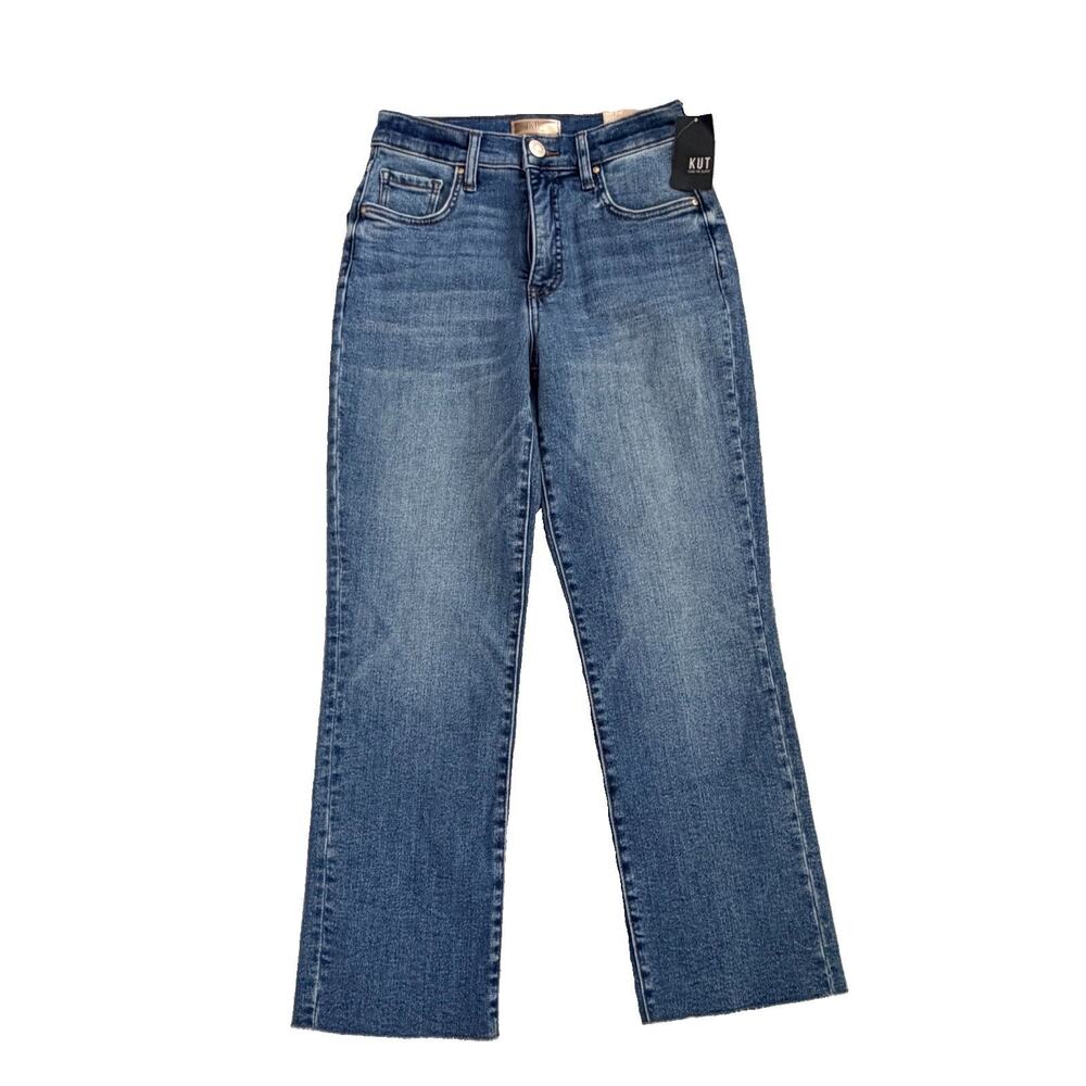 NWT KUT From the Kloth Avery Fab Ab High Rise Straight Leg Jeans 00 Petite New